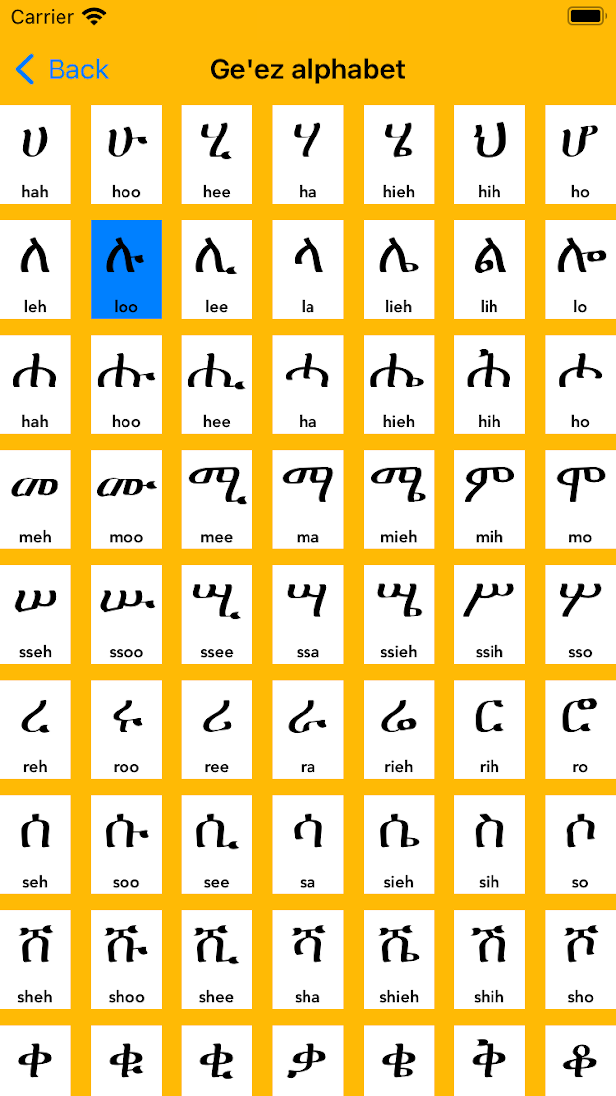 ge'ez alphabet page