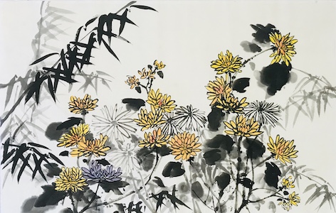 Sketch: Chrysanthemum & bamboo